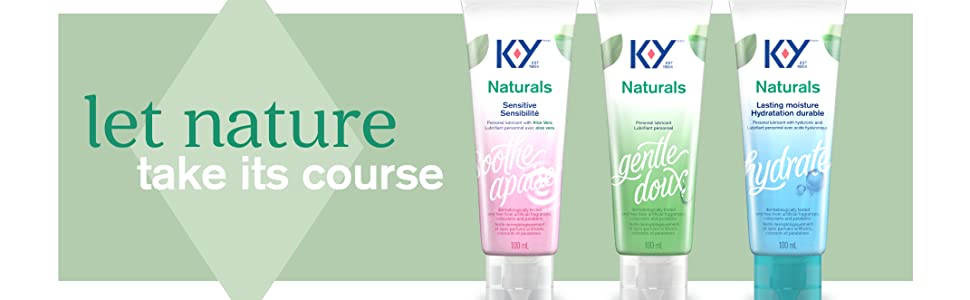 KY Naturals personal lubes - Sensitive, Gentle, Lasting Moisture