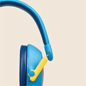 Blue ear muffs with blue padded ear cushions