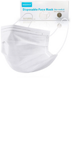 White Disposable Face Mask - 50 PACK