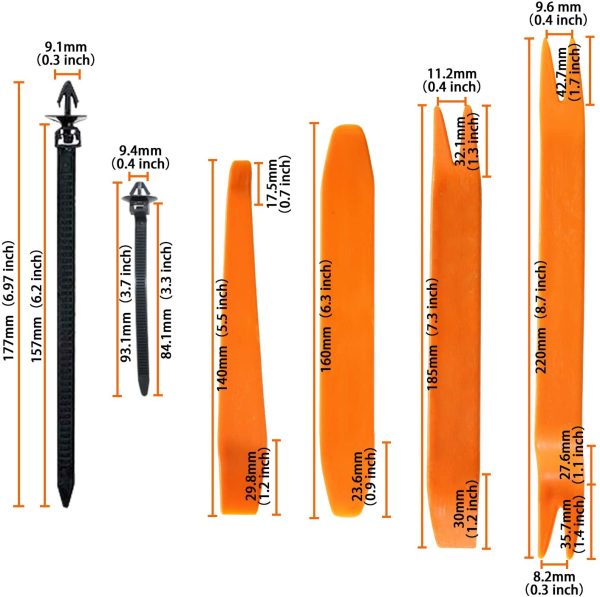 Car Retainer Clips Fasteners Cars Body Kits 16 Most Popular Sizes 620 PCS Plastic Car Door Panel Trim Clips Kit 1 Pcs Fastener Remover for Toyota GM Ford Honda Nissan Mazda - Image 7
