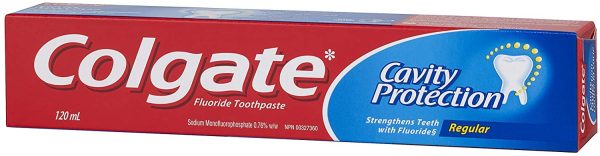 Colgate Cavity Protection Fluoride Toothpaste, Regular, 4 count X 120 mL/count