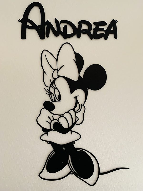 Personalized Minnie Mouse Sign Mickey Silhouette Custom Name Sign Metal Wall Art Wall Hanging Plaque Gift Kids Baby Room Home Decorations Children's Bedroom Door Nursery Decor Birthday Present - Image 4