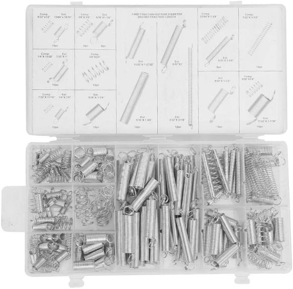 200Pcs/set 20 Sizes Spring Kit, Extension Compression Spring Assortment Kit, Galvanized Spring Pins Mixed Kit with Box - Image 5