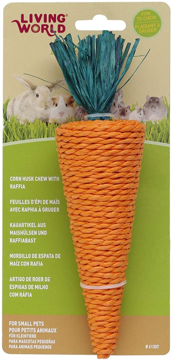 Living World Nibblers Corn Husk Pet Chew, Carrot - Image 2