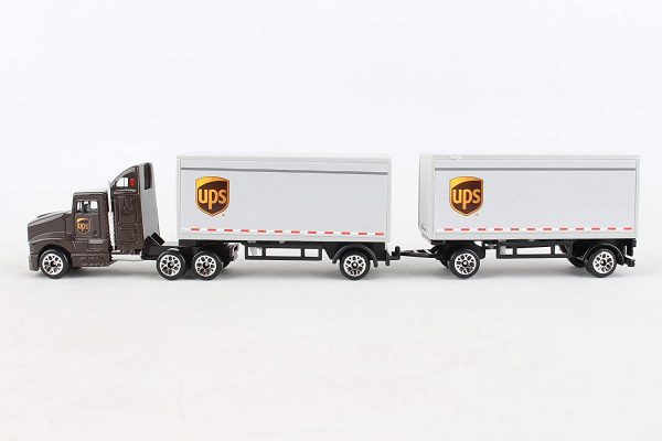 DARON Ups Die Cast Tractor with 2 Trailers - Image 3