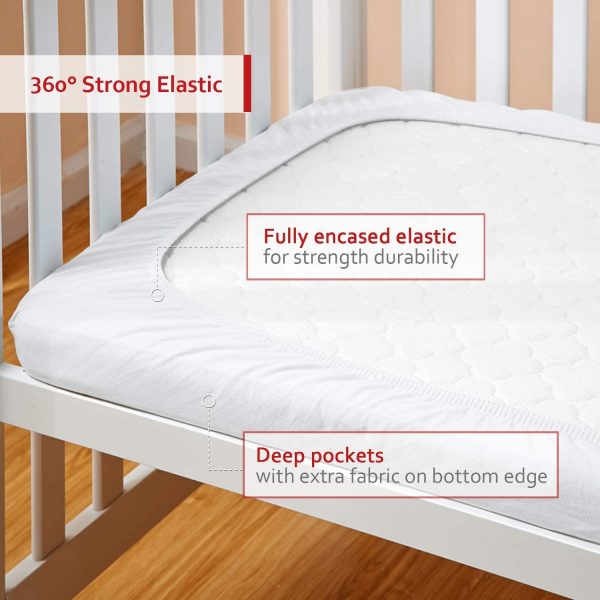 Pack n Play Mattress Protector Dinosaur, Toddler and Baby Mini Crib Mattress Pad Cover, Soft, Breathable, 39"??27"??5" Fitted Graco Play Yards, Foldable Mattresses, Portable Mini Cribs - Image 4