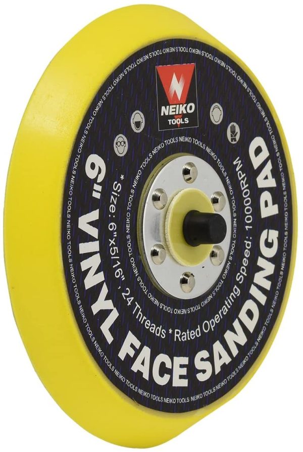 NEIKO 30262A 6" Vinyl Face PSA Sanding and Backing Pad | 5/16?? Arbor with 24 Thread Mounts | Ideal for Orbital and Dual Action DA Sanders - Image 3