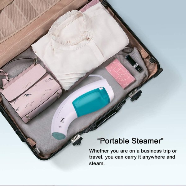 Portable Handheld Clothes Steamer,  Steamer for Clothes, 25 Second Fast Heat-up Travel Powerful Steamer Wrinkle Remover, Clean, Sterilize and Steamer Garment and Soft Fabric, for Home/Travel - Image 6