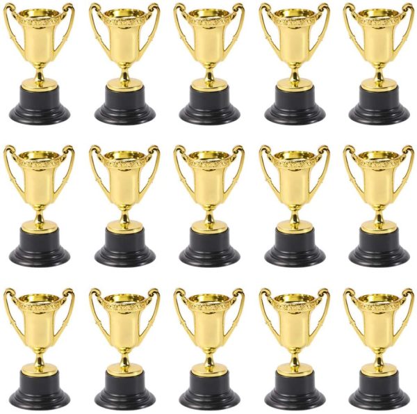 Totority 20pcs Gold Trophy Kids Plastic Trophy Decor for Sports Tournaments/ Competitions/ Parties - Image 3