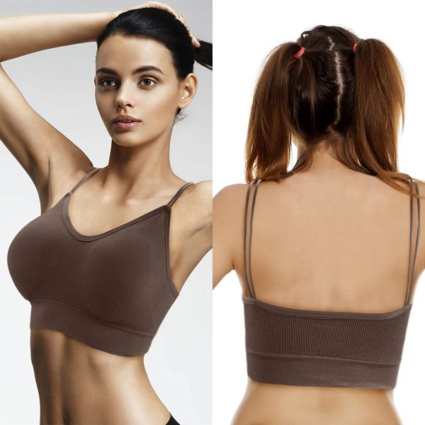 BQTQ 5 Pcs V Neck Tube Top Bra Padded Camisole Bra for Women Seamless Bralettes - Image 2