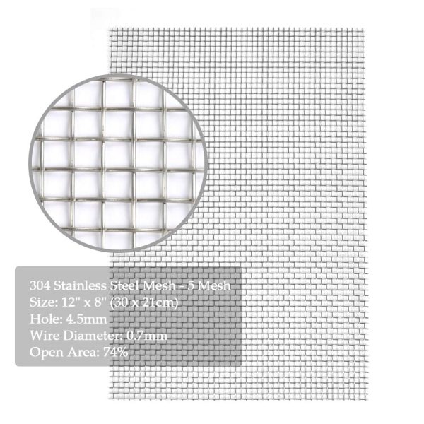 Metal Screen Mesh 3 Pcs 304 Stainless Steel Woven Wire 5 Mesh-12"x8"Metal Mesh Sheet Great for Air Ventilation-Replacements Wire Mesh Window Screen Mesh for Filter,Security,Garden - Image 5