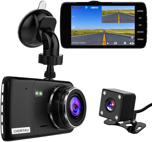 ??022 New Version??Dual Dash Cam Full HD 1080P 170° Dash Camera 4.0 Inch Screen Dash Cam Front and Rear, Dashboard Car Camera With G-sensor, Loop Recording, Motion Detection, Parking Monitor, WDR - Image 4