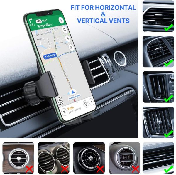 Miracase Classic Car Phone Mount, Air Vent Phone Holder for Car, Universal Car Cell Phone Support Compatible with iPhone 13 Series/12/11/XS/XR,Google,Samsung and All Phones