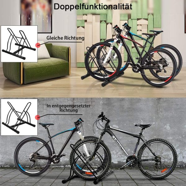 OneTwoFit OT082 Bicycle Stand for 2 Bikes 2 Bike Floor Stand for Bikes Bicycle Bicycle Stand Storage Pack Stand for Indoor and Outdoor Use