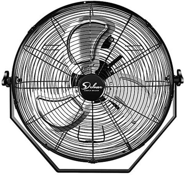 18 Inch Industrial Wall Mount Fan, 3 Speed Commercial Ventilation Metal Fan for Warehouse, Greenhouse, Workshop, Patio, Factory and Basement, High Velocity, Black - Image 3