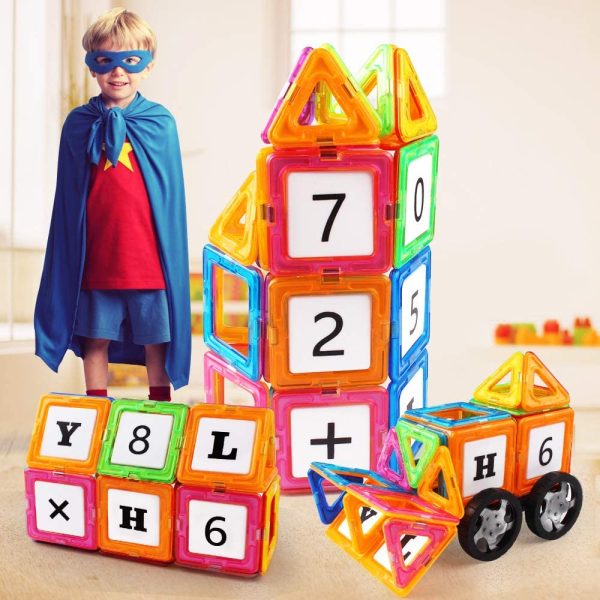 Tomons 108 PCS Magnetic Building Blocks Magnetic Tiles for Kids, Magnetic Blocks Stacking Blocks Set with Car - Image 2