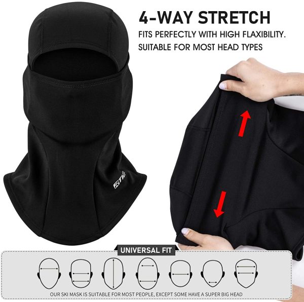 Rtie Balaclava Face Mask Windproof Ski Mask for Cold Weather Thermal Face Mask Black - Image 7