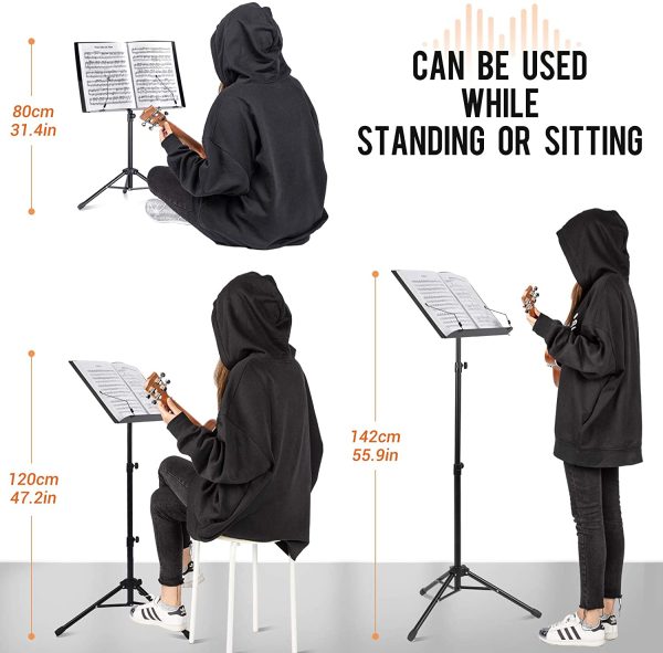 CAHAYA Sheet Music Stand Metal Portable with Carrying Bag (Audio Style) CY0233 - Image 7