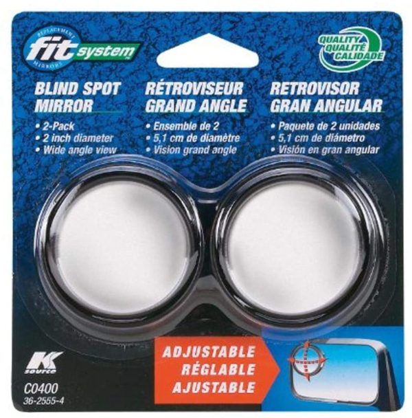 C0400 Driver/Passenger Side Stick-On Adjustable Blind Spot Mirrors ?C Pack of 2