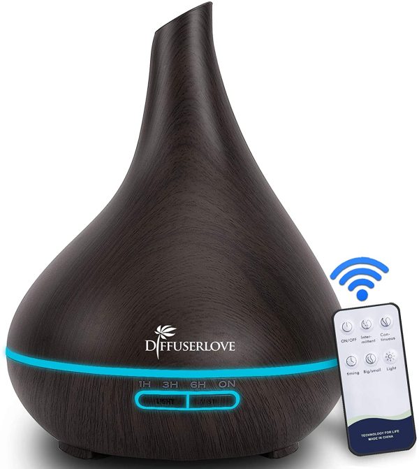 Diffuserlove 500ML Essential Oil Diffuser Ultrasonic Aromatherapy Fragrant Oil Vaporizer Humidifier with Adjustable Mist Mode, 7 color LED, 4 timers, Waterless Auto-off for Office Home Bedroom - Image 3