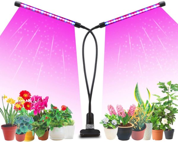 Likesuns Led Grow Light for Indoor Plants, Dual Head 40 LED 10 Dimmable Levels Timing Function 3/9/12H, Full Spectrum Plant Grow Lamp for Seedling, 3 Switch Modes 360?? Adjustable Gooseneck - 20W - Image 8