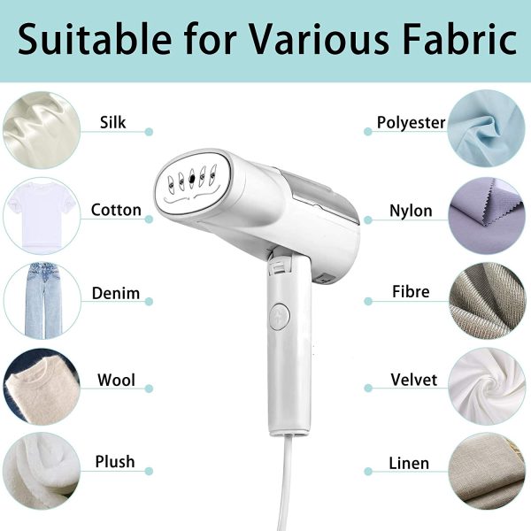 Portable Foldable Steamers,  Clothes Steamer, Handheld Garment Fabric Wrinkles Remover Steamer for Clothes, 25s Fast Heat-up, Auto-Off, Three Levels of Steam Adjustable - Image 6