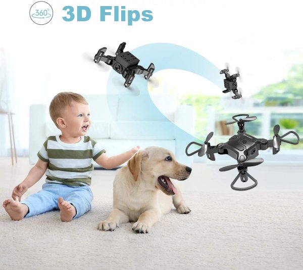 4DRC V2 Mini Drone with Camera for Kids Adults,720P HD FPV Live Video drone for Beginners,RC Foldable Quadcopter,App Control,3D Flips and Headless Mode,One Key Return,Altitude Hold,3 Batteries - Image 3