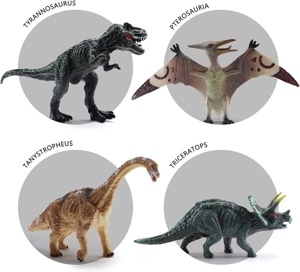 OR OR TU 30PCS Realistic Dinosaur Toys Figures for Boys Kids 3-7 Years Old Take Apart Dinosaur Egg,Trees,Hunters,Tyrannosaurus Rex,Triceratops Early Educational Dinosaur Playset Best Gift - Image 2