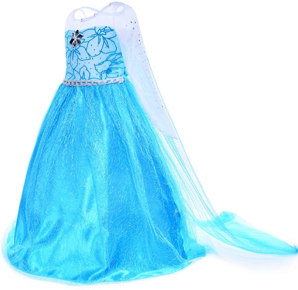 Party Chili Princess Costumes Birthday Party Dress Up For Little Girls with Wig,Crown,Mace,Gloves Accessories - Image 2