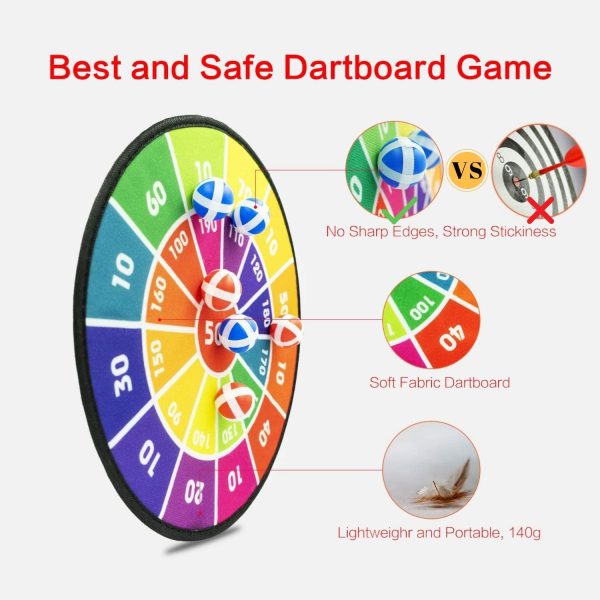 Gdaytao Kids Toys, Dart Board for Kids with 12 Balls - Boys Gifts Girls Toys for Indoor Outdoor Play, Birthday Party Throwing Target Games for Teen Children Age 3 4 5 6 7 8 9 10 11 12 Year Old and Up - Image 3