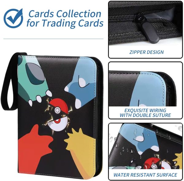 4 Pocket Trading Card Binder, Card Collector Album Holder Fits 400 Cards with 50 Removable Sheets, Carrying Case Binder Book Folder Organizer for Boys and Girls - Image 7