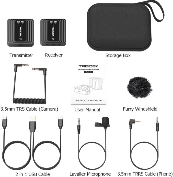 Wireless Microphone Lavalier Microphone System Lapel Mic 1 Transmitter and 1 Receiver for DSLR, Video Cameras, Smartphones, Tablets, Computers, Podcast Interview Vlogging Streaming - Image 5