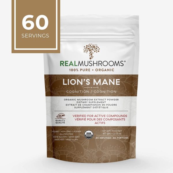 Lions Mane Mushroom Extract Powder by Real Mushrooms - Certified Organic - 60g Bulk Lion's Mane Mushroom Powder - Perfect for Shakes, Smoothies, Coffee and Tea - Image 9