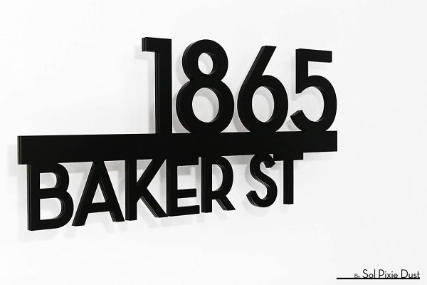 Modern House Numbers - Street Address - Black with Black Acrylic - Contemporary Home Address - Sign Plaque - Door Number - Image 4