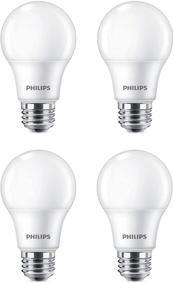 PHILIPS 463380 Led 60W A19 Soft White Non Dimmable(2700K)-4 Pack