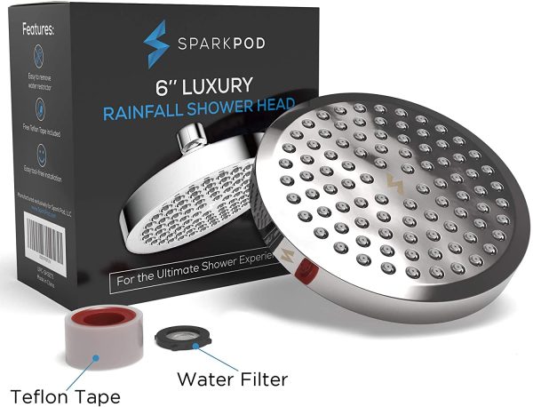 SparkPod Shower Head - High Pressure Rain - Luxury Modern Chrome Look - No Hassle Tool-Less 1-Min Installation - The Perfect Adjustable Replacement for Your Bathroom Shower Heads - Image 4