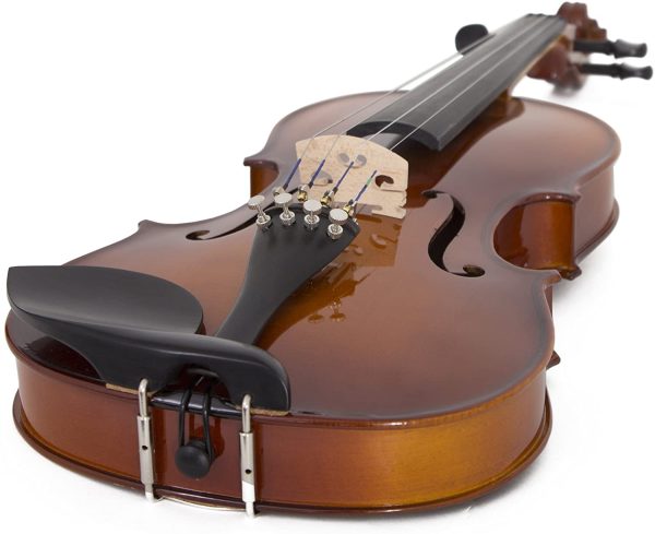 Cecilio CVN-300 Solidwood Ebony Fitted Violin with D'Addario Prelude Strings, Size 1/2 - Image 2