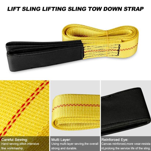 2 inch by 6 feet Lifting Strap 3000 lbs Load Capacity and 9000 lbs Breaking Strength Eye-Eye Web Sling (2 PCS?? - Image 2