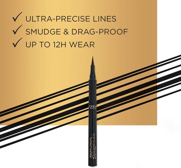 L'Oreal Paris Super Slim Liquid Eyeliner by Infallible, 12H Waterproof and Quick Dry Formula with Smooth and Smudge-Free Application, Black, 1 ml - Image 5