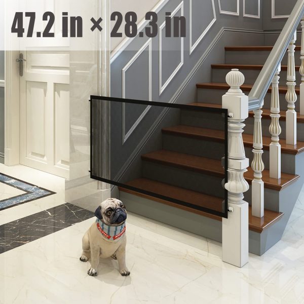 Magic Gate Pet Gate for Dogs, Portable Mesh Folding Safety Fence, Pet Safety Guard Gate for The House and Stairs, Child's Safety Fence, Puppy Gate for House Indoor Stair Doorway Use - Image 6