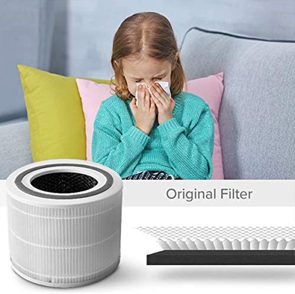 Levoit Core 300 Air Purifier Replacement Filter, 3-in-1 Pre-Filter, True HEPA Filter, High-Efficiency Activated Carbon Filter, Core 300-RF, White - Image 3