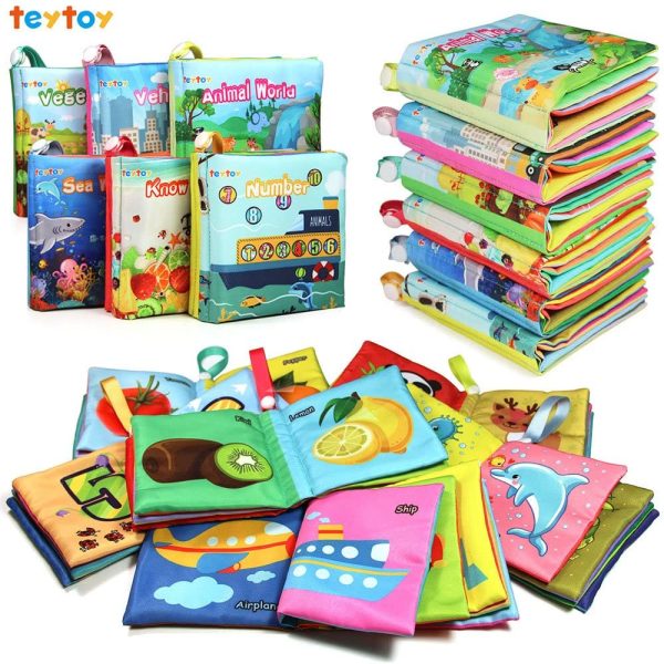 Baby's First Soft Cloth Book, TEYTOY Cloth Books for Babies Fabric Cloth Books Early Education Toys Activity Crinkle Cloth Book for Toddler, Infants and Kids Perfect for Baby Shower -Pack of 6 - Image 6