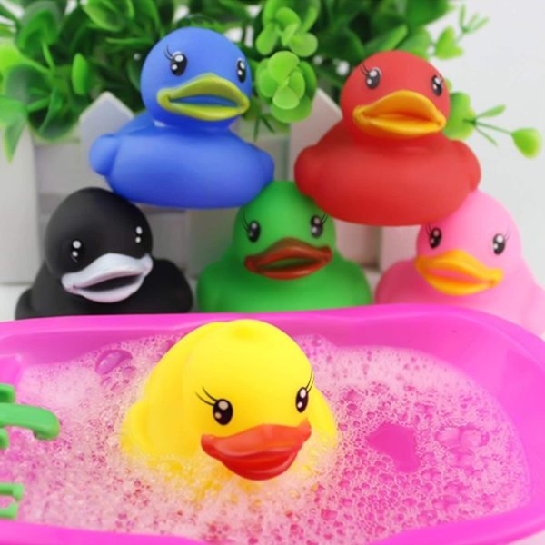 Novelty Place [Float & Squeak] Rubber Duck Ducky Baby Bath Toy for Kids Assorted Colors (12 Pcs) - Image 6