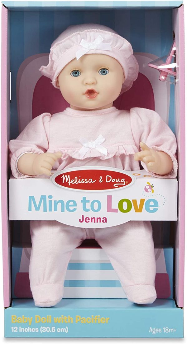 Melissa & Doug Mine to Love Jenna 30 cm Soft Body Baby Doll, Romper and Hat Included, Wipe-Clean Arms & Legs - Image 7