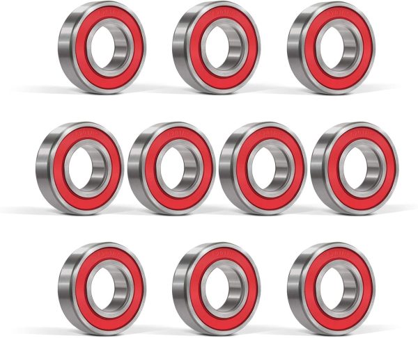 10 Pcs 6201-RS(2RS) Seal Bearings 12x32x10mm,Steel and Double Rubber Seal,Deep Groove Ball Bearings