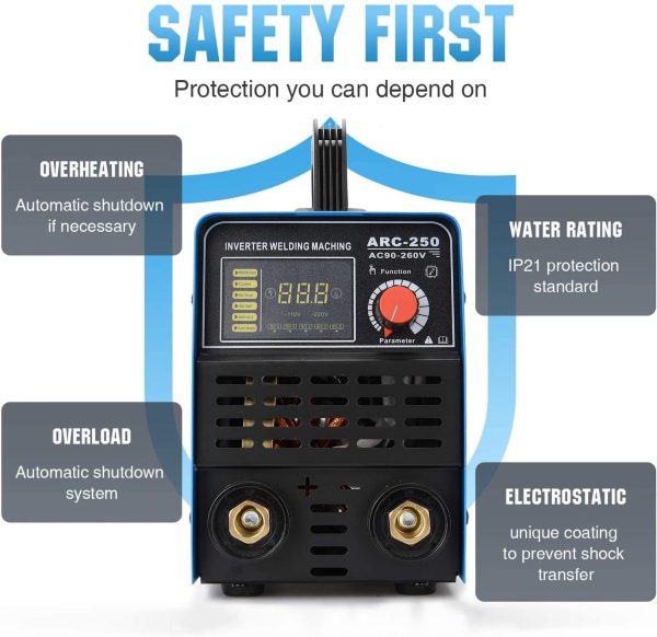 ARC 250 Welding Machine IGBT Inverter Welder??AC-DC 110V &220V 250 AMP Mini Welders with LCD Display Suit 2.5-4.2 MM Welding Rod Equipment with Accessories Tools 2021 New Model?? - Image 2