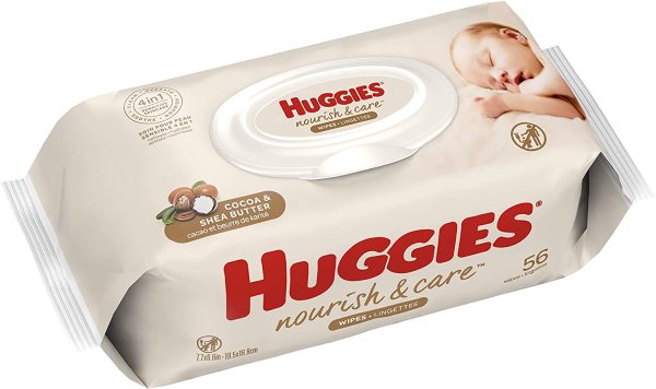 Baby Wipes, Huggies Nourish & Care, SCENTED, Hypoallergenic, 1 Flip-Top Pack, 56 Count - Image 3