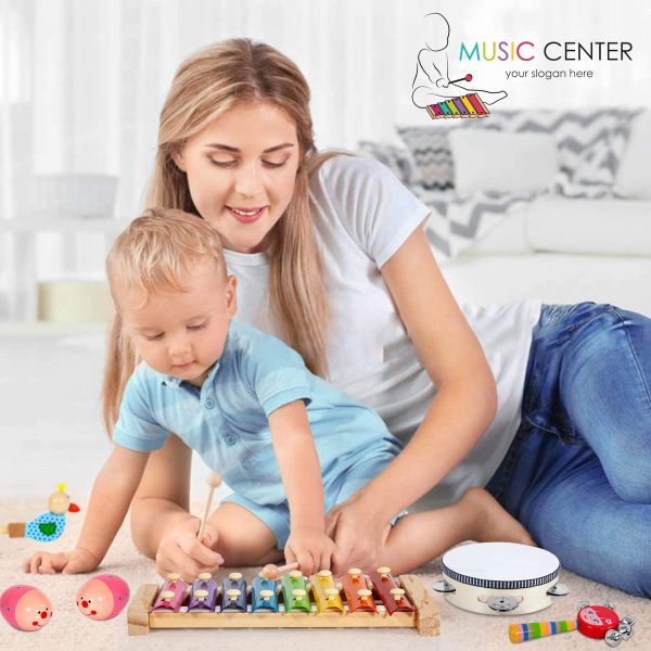 Toddler Musical Instruments, 32PCS 19 Types Wooden Percussion Instruments Toys for Baby Kids - Image 7