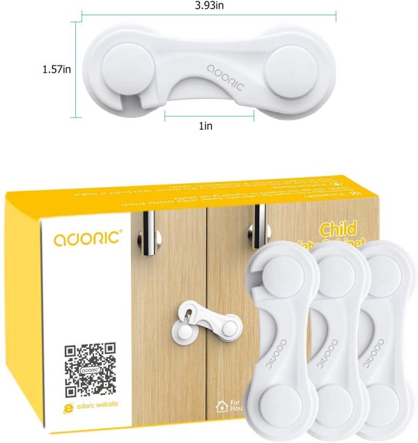 Cabinet Locks - Adoric Child Safety Locks 4 Pack - Baby Safety Cabinet Locks - Baby Proofing Cabinet Kitchen System with Strong Adhesive Tape - Image 6