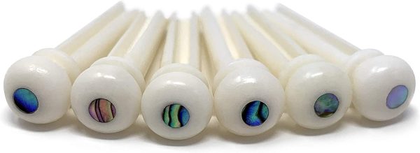 Crosby Pure Bone Bridge Pins with Abalone Dot Inlay for 6 & 12 String Acoustic Guitar - Image 9